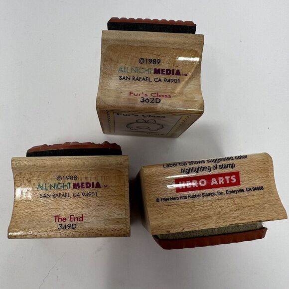 FURS CLASS POSTAGE All Night Media Vintage Rubber Stamp 362D 349D Bunny Humor - Picture 5 of 7